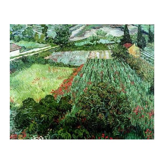 pinturas de paisagens - Quadro -Field with poppies, 1889-