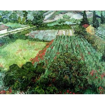  - Tableau -Champ aux coquelicots, 1889-, Vincent Van Gogh - Van Gogh, Vincent