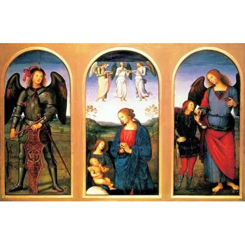 Tableau -La Virgen y el Niño con los arcángeles Miguel y Rafael-, Pietro Vannucci Perugino