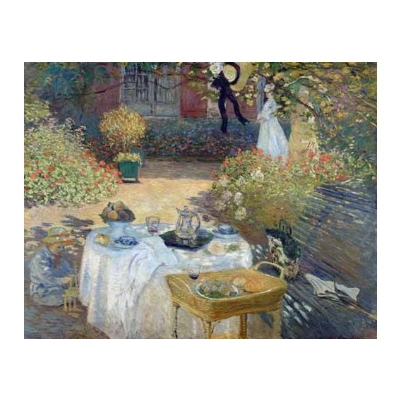 pinturas de paisagens - Quadro -Desayuno en el jardin de Monet-