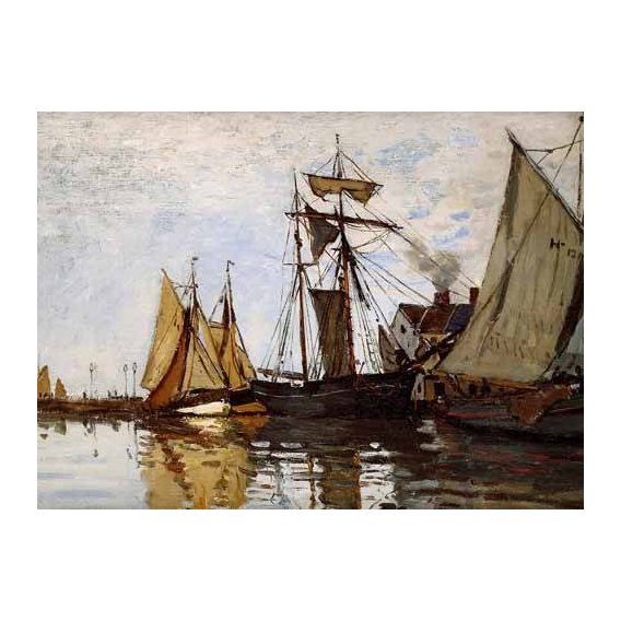 pinturas de paisagens marinhas - Quadro -Pont of Honfleur Sun-