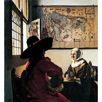  - Tableau -Soldat et jeune fille riant-, Johannes Vermeer - Vermeer, Johannes