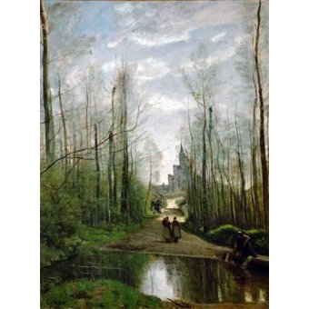 Tableau -L'église de Marissel-, J. B. Camille Corot