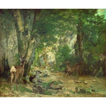 - Tableau -La Remise de chevreuils au ruisseau de Plaisir-Fontaine-, Gustave Courbet - Courbet, Gustave
