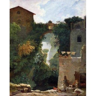  - Tableau -The Falls of Tivoli (oil on canvas).-, Jean Honoré Fragonard - Fragonard, Jean Honoré