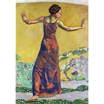 - Tableau -Femme Joyeuse (oil on canvas).-, Ferdinand Hodler - Hodler, Ferdinand