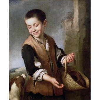  - Tableau -Muchacho con un perro, c.1650-, Bartolome Esteban Murillo - Murillo, Bartolome Esteban
