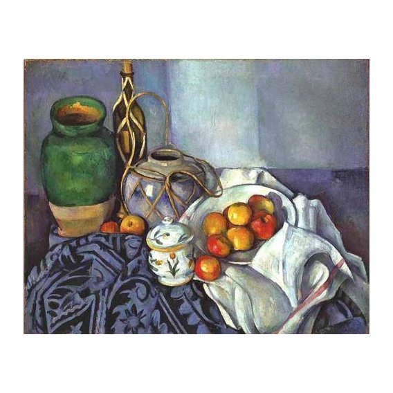 naturezas mortas - Quadro -Bodegón con ollas y frutas (1890)-