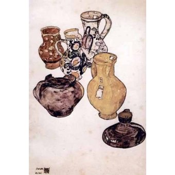 Tableaux Natures Mortes - Tableau -Alfareria-, Egon Schiele - Schiele, Egon