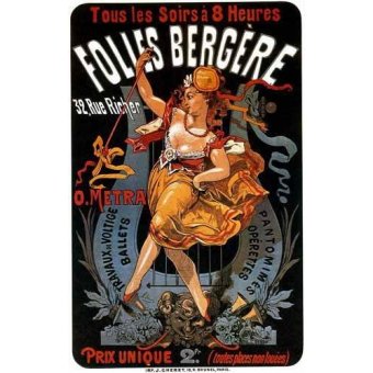  - Tableau -Affiche : Spectacles aux Folies Bergère, 32 rue Richer- - _Anónimo Frances