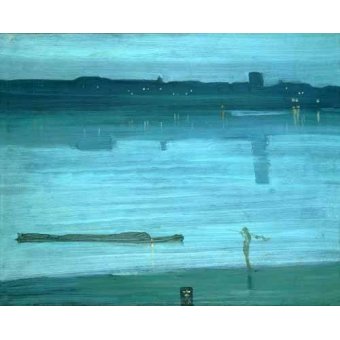 Tableaux de Marines - Tableau -Nocturne, Blue and Silver_Chelsea, 1871-, James Abbot McNeill Whistler - Whistler, James Abbot McNeill
