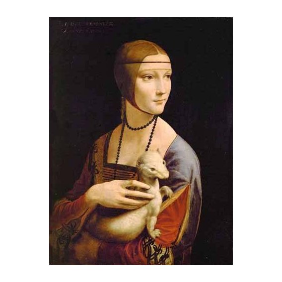 pinturas do retrato - Quadro -Dama con un armiño-