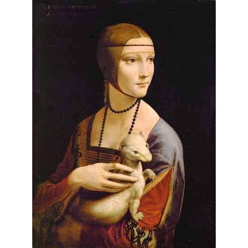 pinturas do retrato - Quadro -Dama con un armiño-