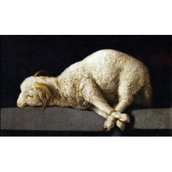  - Tableau -Agnus Dei, 1635-40-, Francisco de Zurbaran - Zurbaran, Francisco de