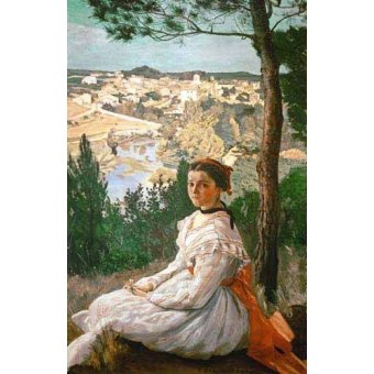  - Tableau -Girl in a striped dress-, Frederic Bazille - Bazille, Frederic