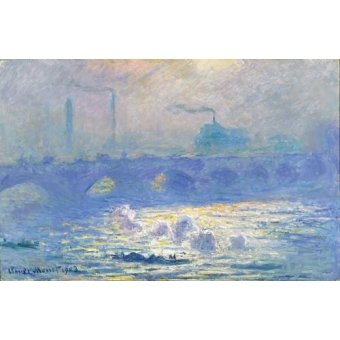 Tableaux de Paysages - Tableau -Pont de Waterloo, effet de la brume, 1903-, Claude Monet - Monet, Claude