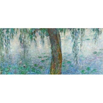 Tableau - Nymphéas, Matin avec Saules pleureurs, (partie droite) -, Claude Monet