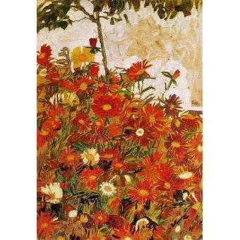 Tableaux de Paysages - Tableau -Campo de flores-, Egon Schiele - Schiele, Egon