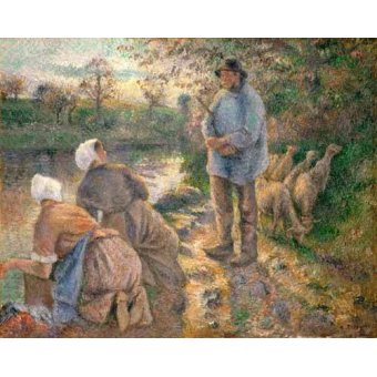  - Tableau -Le Berger et les Laveuses, 1881-, Camille Pissarro - Pissarro, Camille