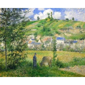  - Tableau -Paysage à Chaponval, 1880-, Camille Pissarro - Pissarro, Camille