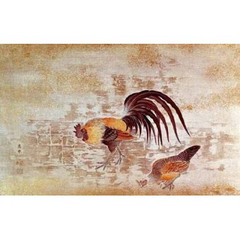 - Tableau -Gallo y gallina- - _Anónimo Chino