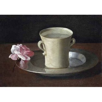  - Tableau -Bodegon, Taza sobre bandeja de plata-, Francisco de Zurbaran - Zurbaran, Francisco de
