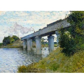  - Tableau -Le Pont du chemin de fer à Argenteuil, 1874-, Claude Monet - Monet, Claude