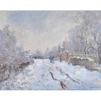 Tableau -Scène de neige à Argenteuil, 1875-, Claude Monet