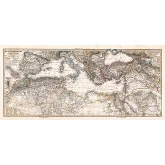 Tableaux Mappemondes - Tableau -Mar Mediterraneo y Norte de Africa (1875)-, Anciennes cartes - Anciennes cartes