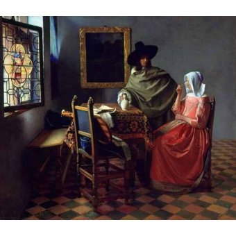  - Tableau -Le Verre de vin-, Johannes Vermeer - Vermeer, Johannes