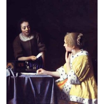 - Tableau -La Maîtresse et la Servante, 1666-1667-, Johannes Vermeer - Vermeer, Johannes