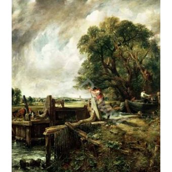  - Tableau -Barges passing a lock on the Stour (La Presa)-, John Constable - Constable, John