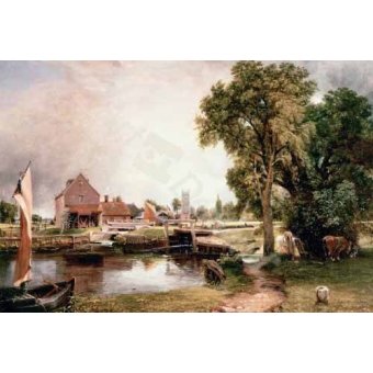  - Tableau -Dedham Lock and Mill, 1820 (oil on canvas)-, John Constable - Constable, John
