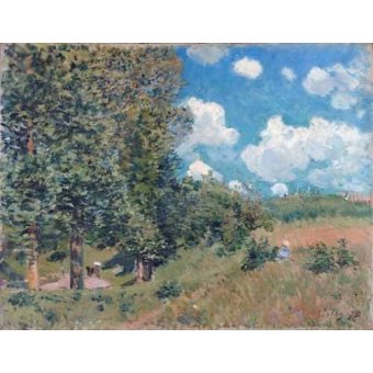 Tableaux de Paysages - Tableau -The Road from Versailles to Saint-Germain, 1875-, Alfred Sisley - Sisley, Alfred