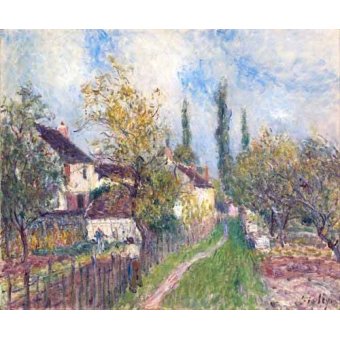 Tableau -Un sentier aux Sablons (A path at Les Sablons), 1883-, Alfred Sisley
