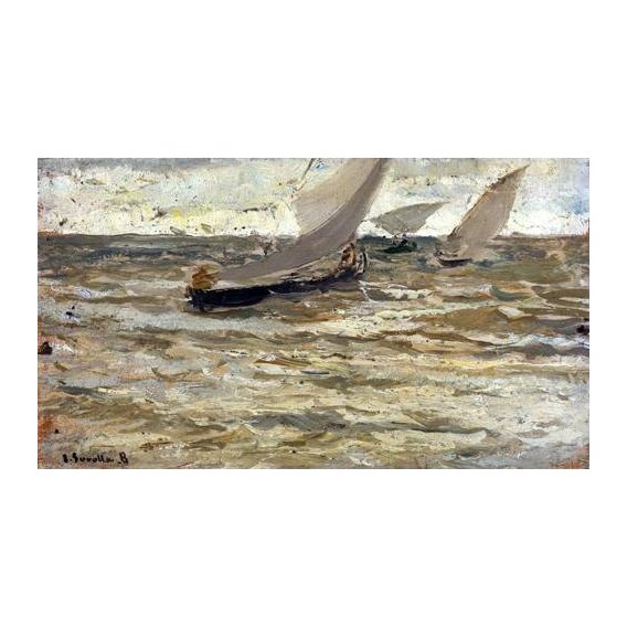 pinturas de paisagens marinhas - Quadro -Salida de las barcas, Asturias-