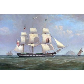 Tableaux de Marines - Tableau -The Black Ball Line Packet Ship 'New York' off Ailsa Craig, 183, William Clark - Clark, William