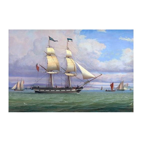 pinturas de paisagens marinhas - Quadro -The English Brig 'Norval' before the Wind, 1833-