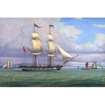 Tableaux de Marines - Tableau -The English Brig 'Norval' before the Wind, 1833-, William Clark - Clark, William