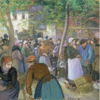  - Tableau -Marché de la volaille à Gisors-, Camille Pissarro - Pissarro, Camille