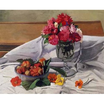  - Tableau -Flores y fresas-, Felix Valloton - Valloton, Felix