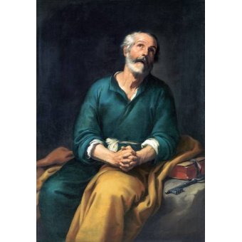 Tableaux Religieux - Tableau -San Pedro en lágrimas-, Bartolome Esteban Murillo - Murillo, Bartolome Esteban