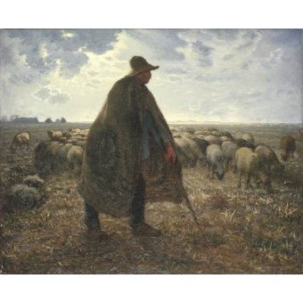  - Tableau -Berger tendant son troupeau-, Jean François Millet - Millet, Jean François