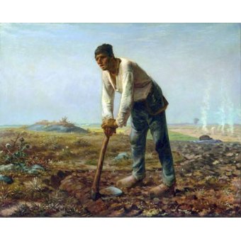  - Tableau -L'homme à la houe, 1860-, Jean François Millet - Millet, Jean François