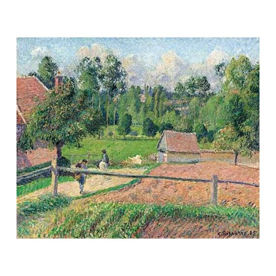 pinturas de paisagens - Quadro -Vue de la fenêtre de l'artiste (Eragny)-