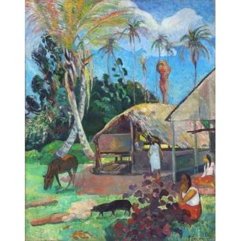  - Tableau -Les pourceaux noirs, 1891-, Paul Gauguin - Gauguin, Paul