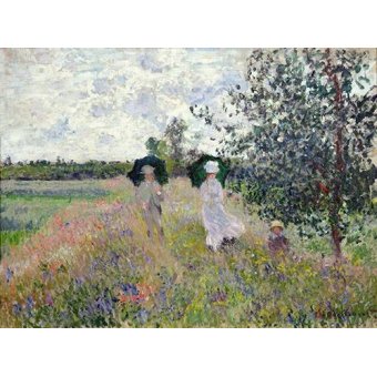 Tableau -Promenade près d'Argenteuil, 1873-, Claude Monet