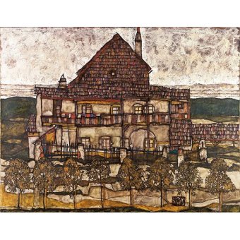  - Tableau -House with Shingle Roof (Old House II), 1915-, Egon Schiele - Schiele, Egon