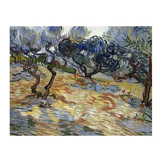 pinturas de paisagens - Quadro -Olive Trees, 1889-
