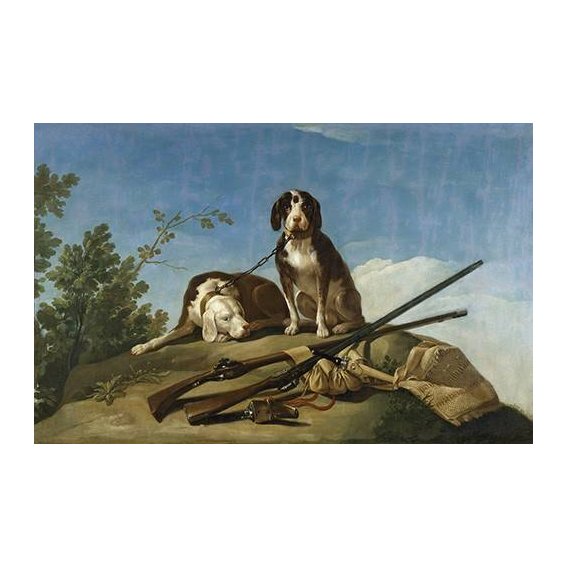 fotos de fauna - Quadro -Perros en trailla, 1775_(caza)-